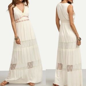 Flying Tomato Cream Maxi Dress